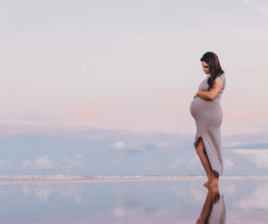Pregnant woman on nice background